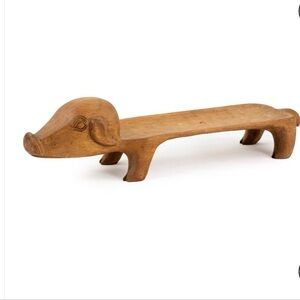 French Midcentury Carved Wood Pig Serving Platter